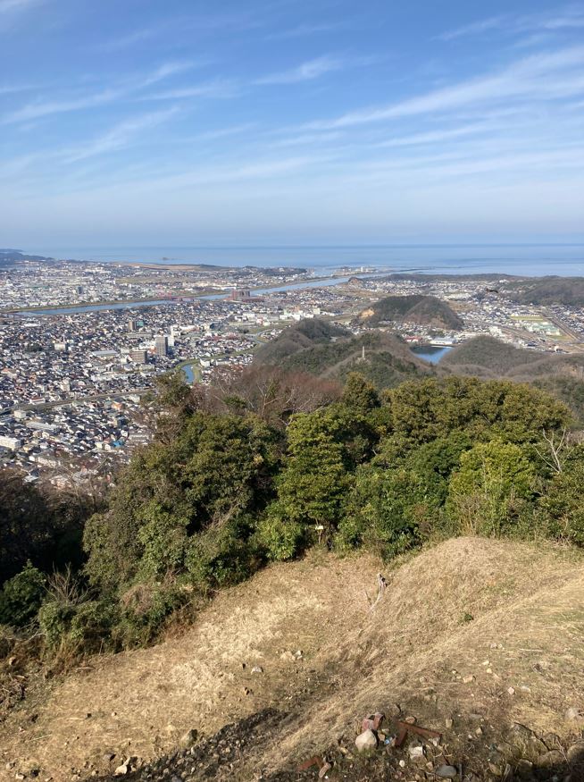 千代川河口、丸山、雁金山（平和塔）の眺望